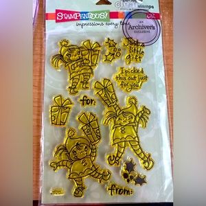 Stampendous Pixie Tag 10pc Clear Cling Stamp Set SSC1104 NEW